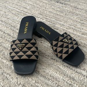 AUTHENTIC Prada Logo Slide Sandal Size 37.5, NO box OR dustbag!!!